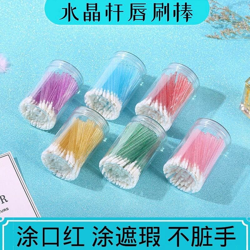Jiaqi Recommends 100 Disposable Lip Brushes, Portable Blending, Professional Makeup Artist Use, Velvet Lip Gloss Lipstick Brush
