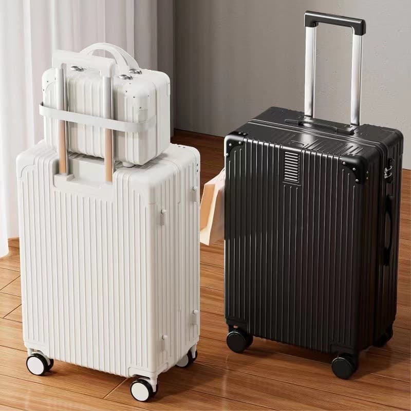 New Vintage Suitcase for Women with 360-Degree Wheels, Durable Combination Lock Travel Luggage for Students, Large Capacity Trendy