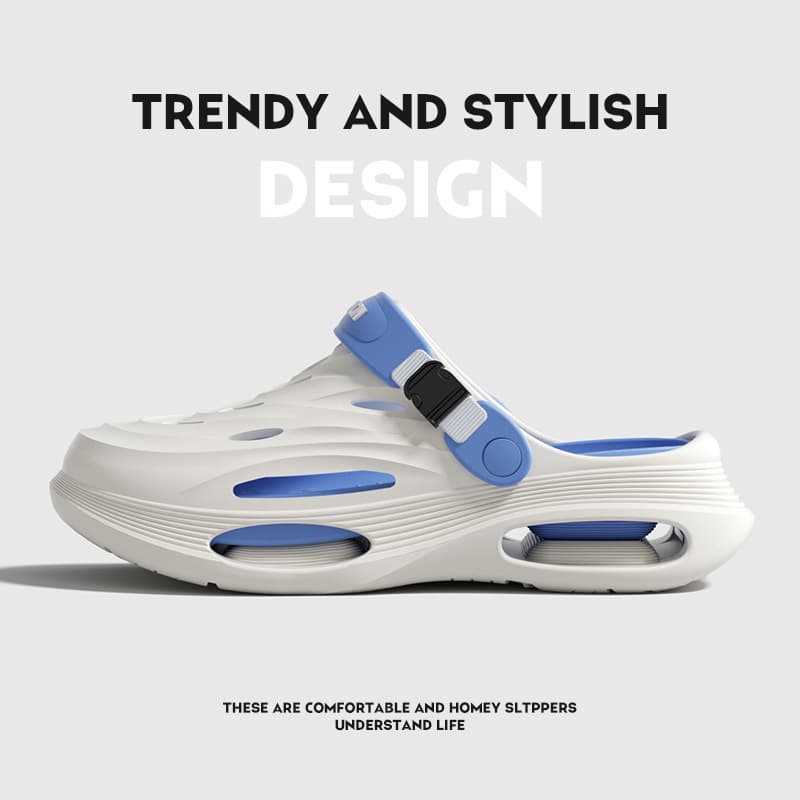 Casual Men's Sandals, Summer Thick-Soled Slide Sandals, Outdoor Beach Shoes, Closed-Toe Home Slippers