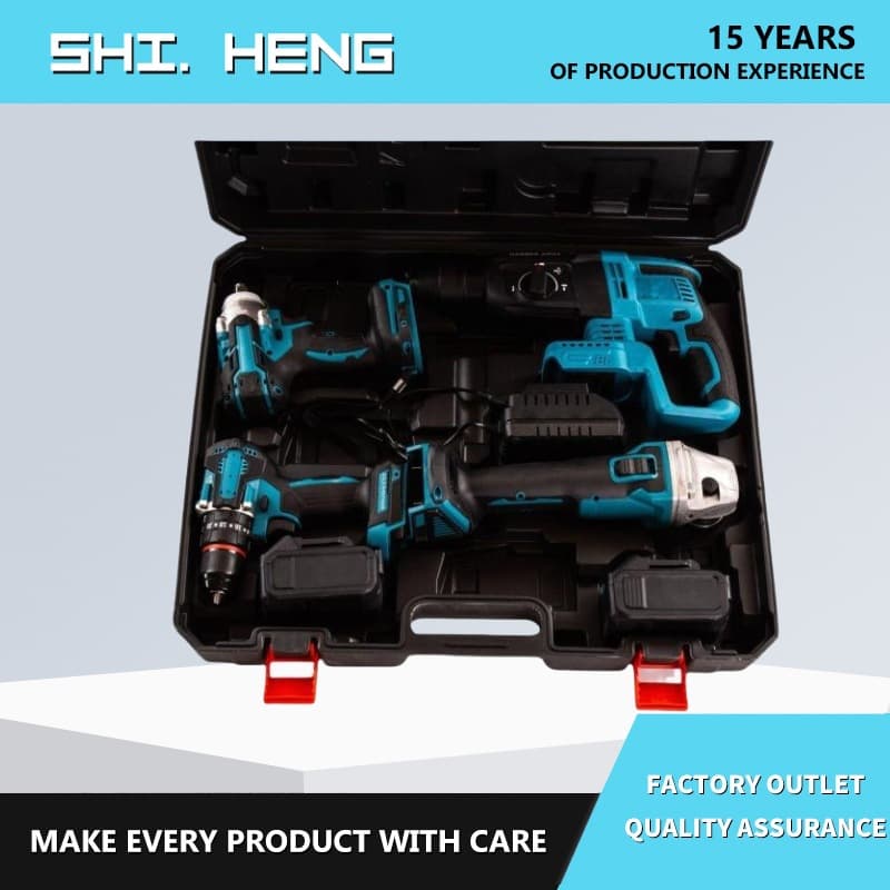 MT Model Lithium Battery Drill, Impact Wrench, Angle Grinder, Electric Hammer, Lithium Battery Four-Piece Set, Wholesale Rechargeable Type