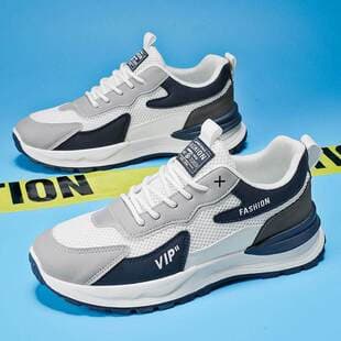Summer Men's Shoes New Breathable Mesh Shoes, Men's Trendy Versatile Thick Sole Sports Shoes, Casual Running Dad Shoes