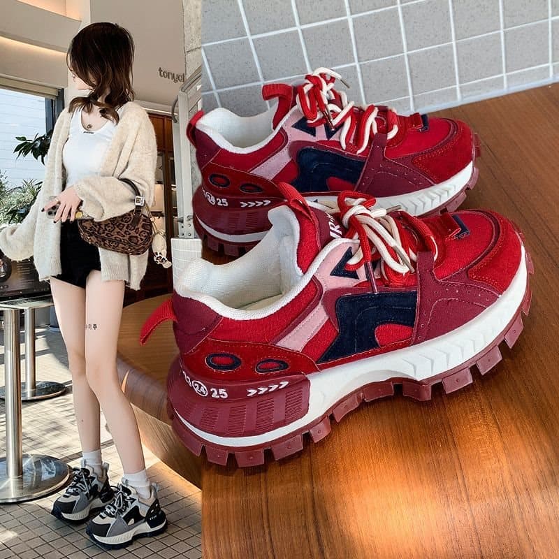 Internet celebrity popular retro Forrest Gump shoes for women 2025 spring new thick-soled casual sports shoes ins dad shoes
