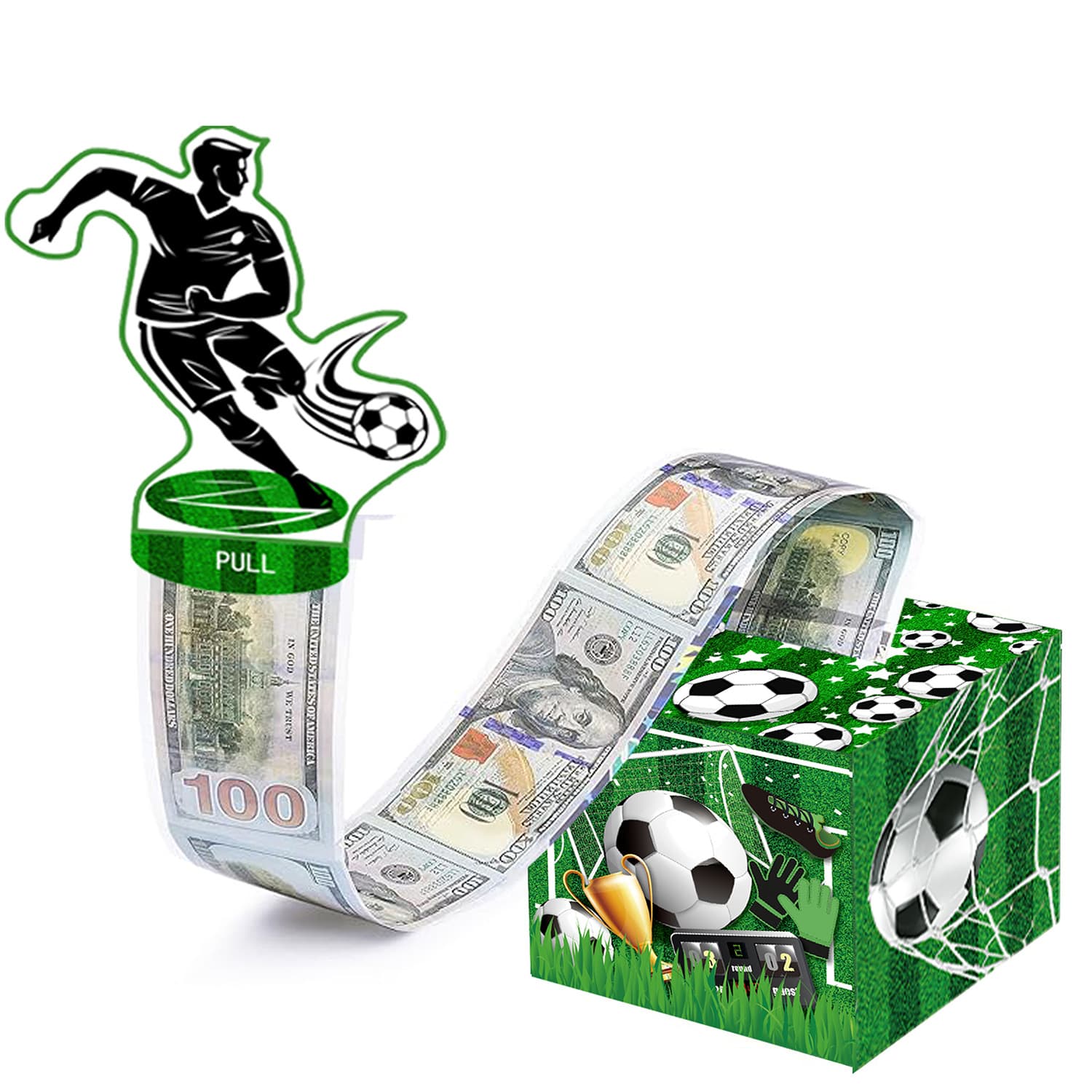 Surprise pull-out cash gift box for birthdays and parties.