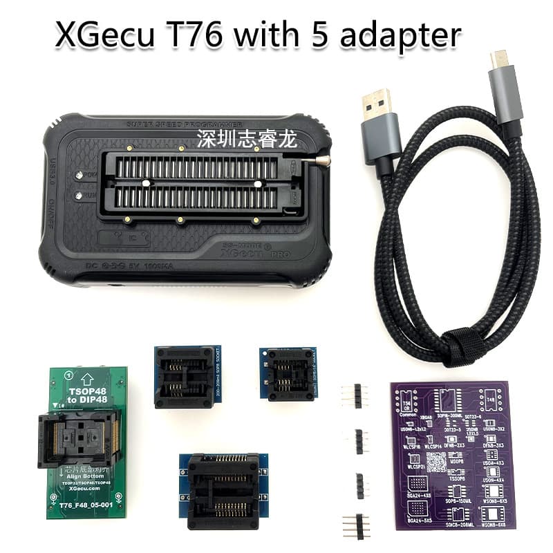 XGecu T76 Programmer Burner T56 Upgraded Version +5 Adapter Socket T76+5adapter