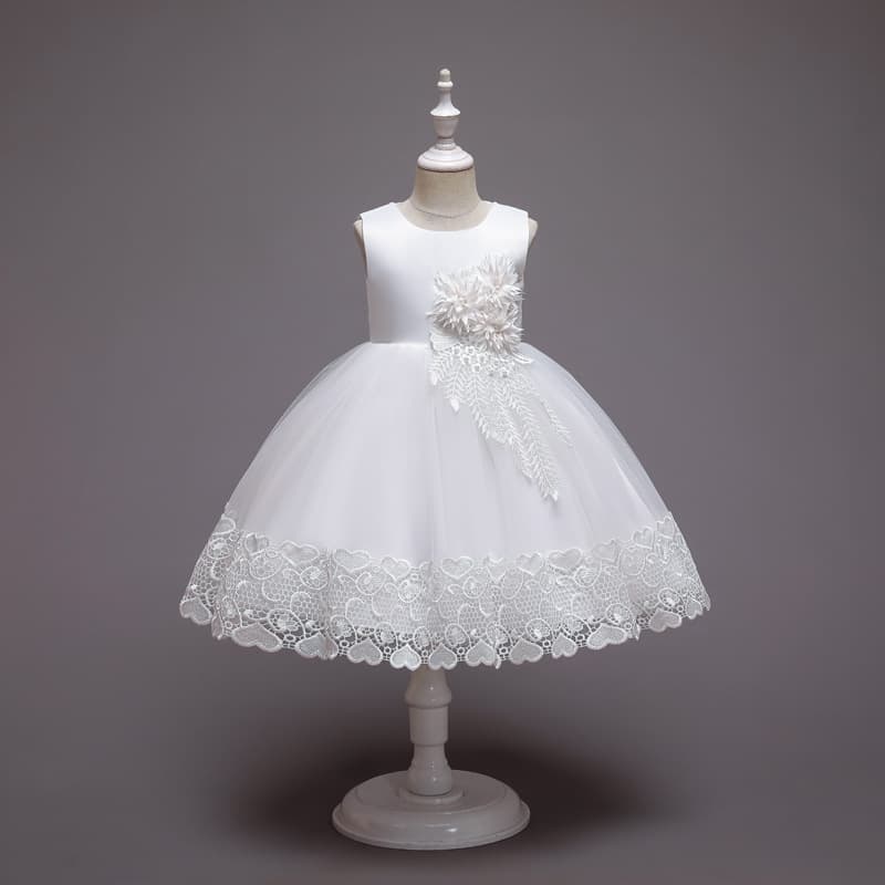 Spring Children's Princess Dress Long Sleeve Piano Performance Dress Flower Girl Host Evening Gown Birthday Elegant