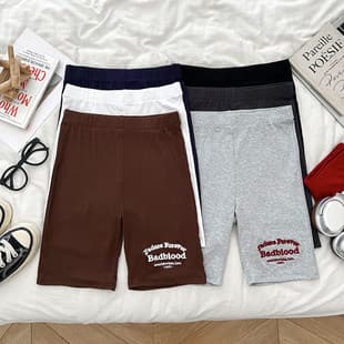 Carefully Selected Retro American Style Embroidered Letter High-Waist Slimming Tight Inner Wear Pants, Casual Pants, Capri Pants, Cycling Shorts, Yoga Pants