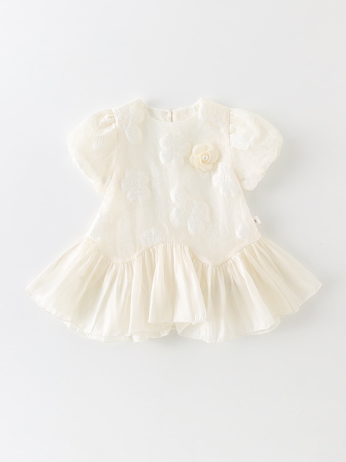 Summer Baby Dress Doll Collar Kids Dress Girls New Mesh Stylish Princess Dress 1st Birthday Girl Party Gown