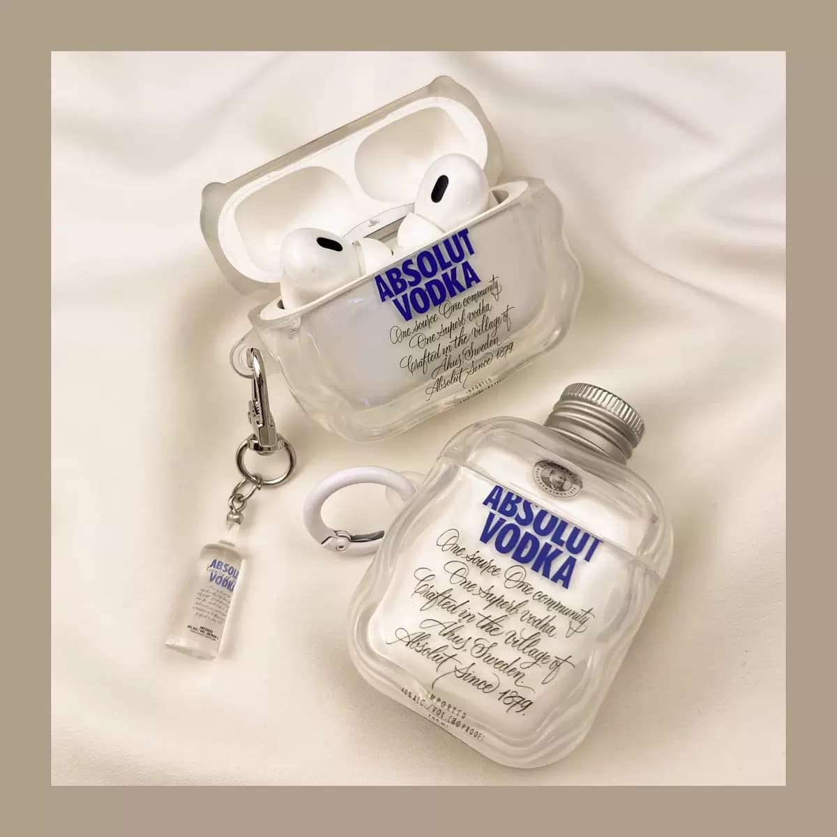INS Creative 3D Bottle Cap Vodka AirPods 3 Case, Compatible with AirPods 4, Apple Pro 2 Earphone Shell
