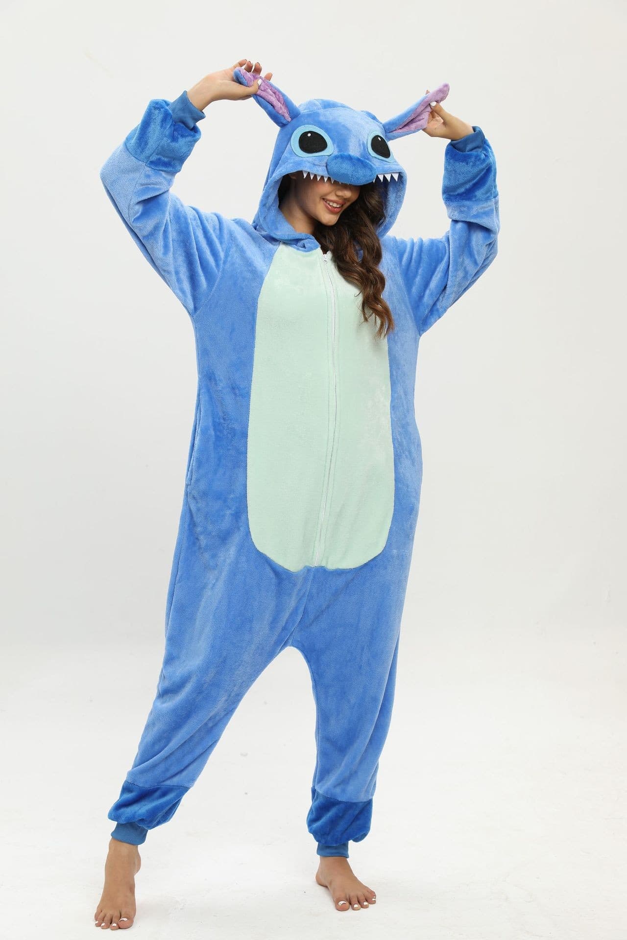 Cross-border source flannel autumn/winter adult anime onesie pajamas for men and women, cute animal costume, thick homewear