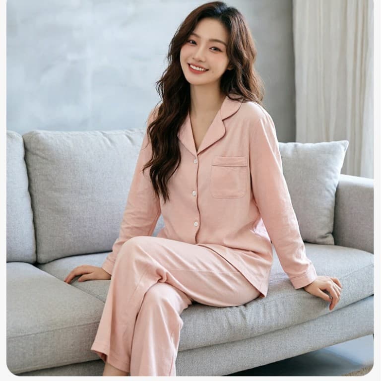 Custom Women's Bamboo Fiber Deep Pajamas, Anti-Mite Antibacterial Homewear, Breathable Cool Sleepwear, Spring/Summer Homewear