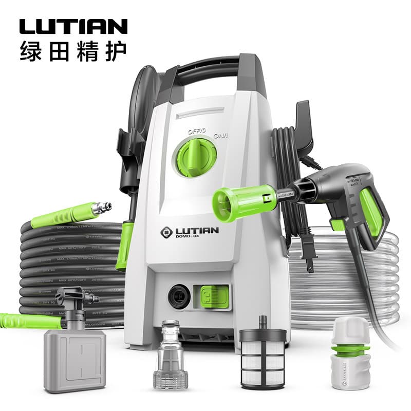 Lutian High Pressure Car Washer Portable Car Wash Pump 1400W Water Gun Cleaning Machine Car Washing Tool Little Monster