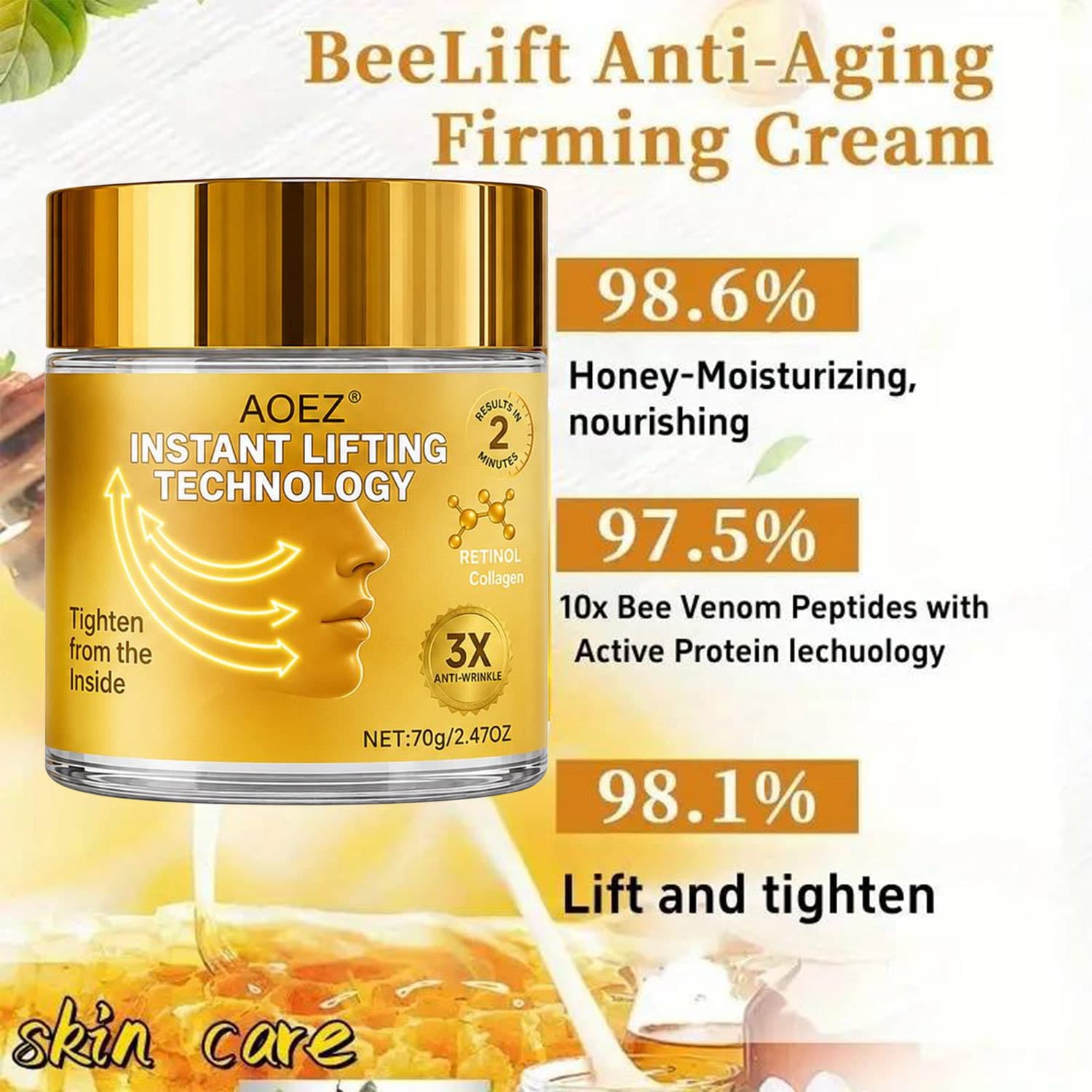 Retinol Collagen Instant Firming Cream Lifting Anti-Wrinkle Nourishing Face Cream