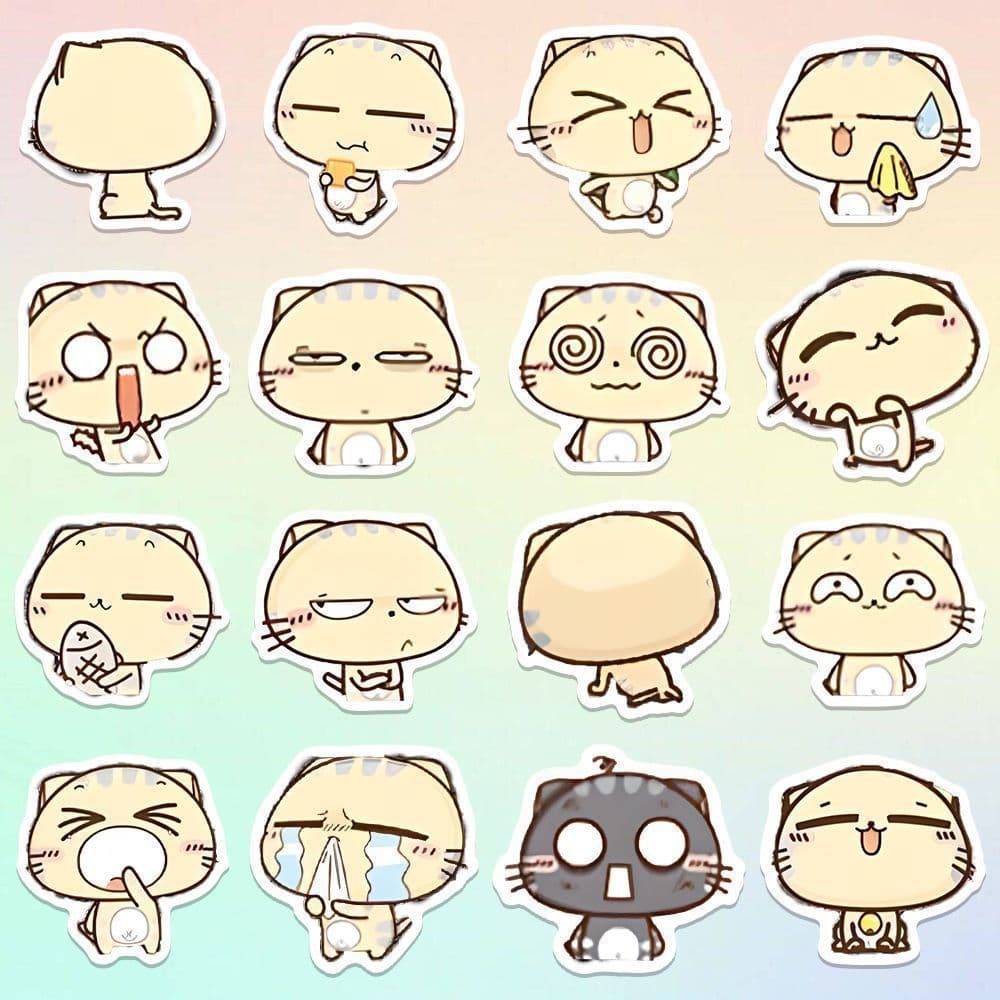 216 new cute cartoon ancient CC cat stickers diy hand ledger decoration paste laptop tablet