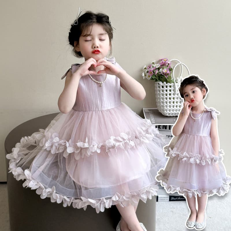 Girls Summer Dress 2026 New Children's Elegant Gown Baby Princess Performance Dress for Children's Day