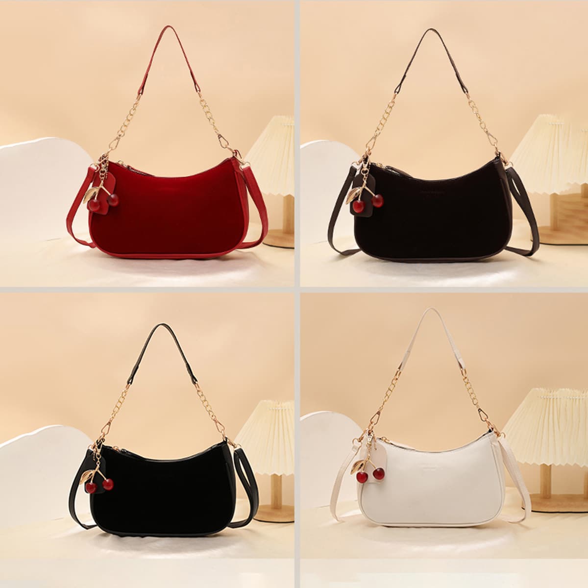 2026 New Plush Solid Color Underarm Bag for Women, Fashionable and Simple Ladies' Bag with Premium Feel