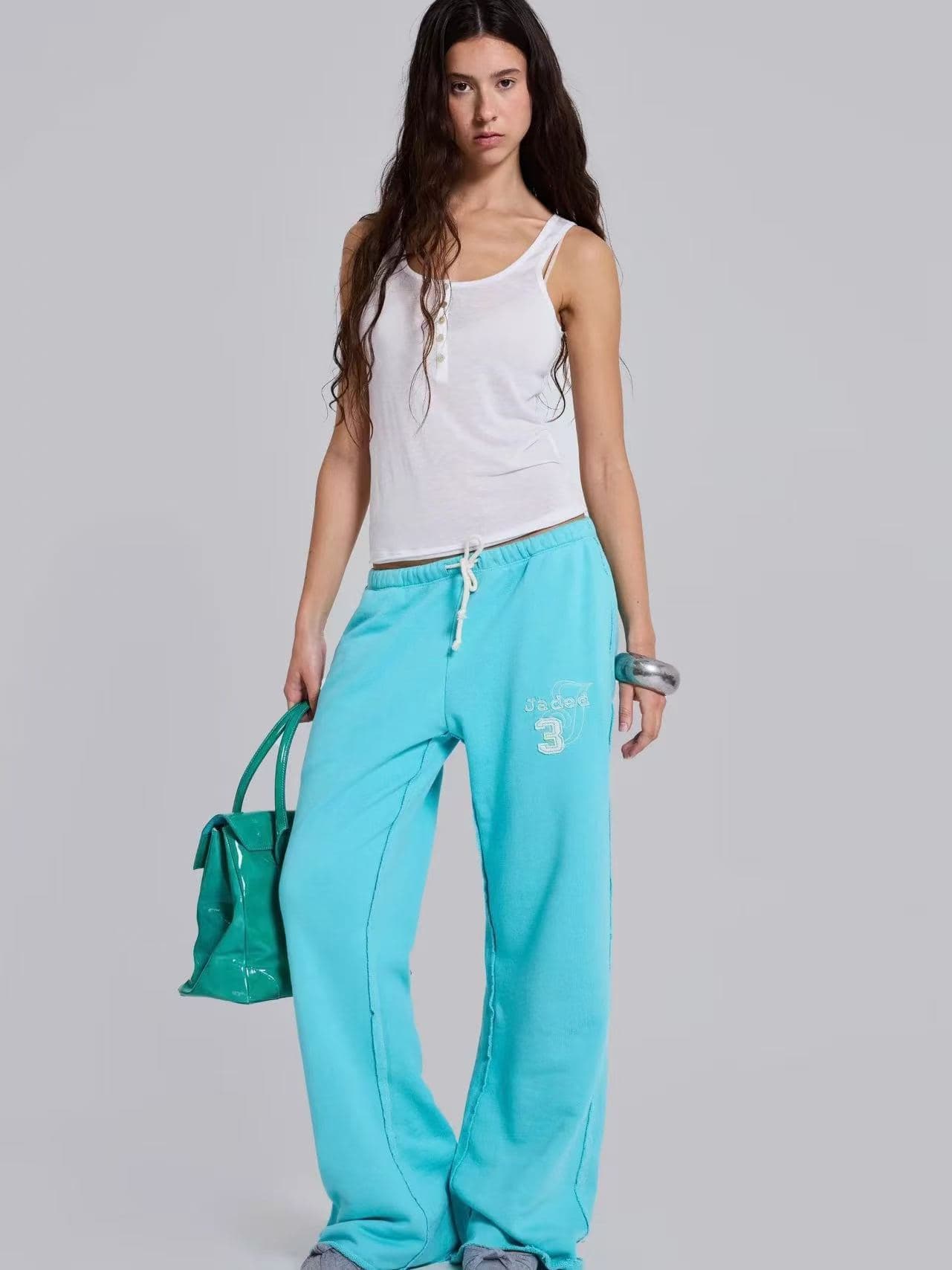 Jaded London Dropped Waist Loose Sweatpants for Men and Women Retro Straight Leg Casual Pants