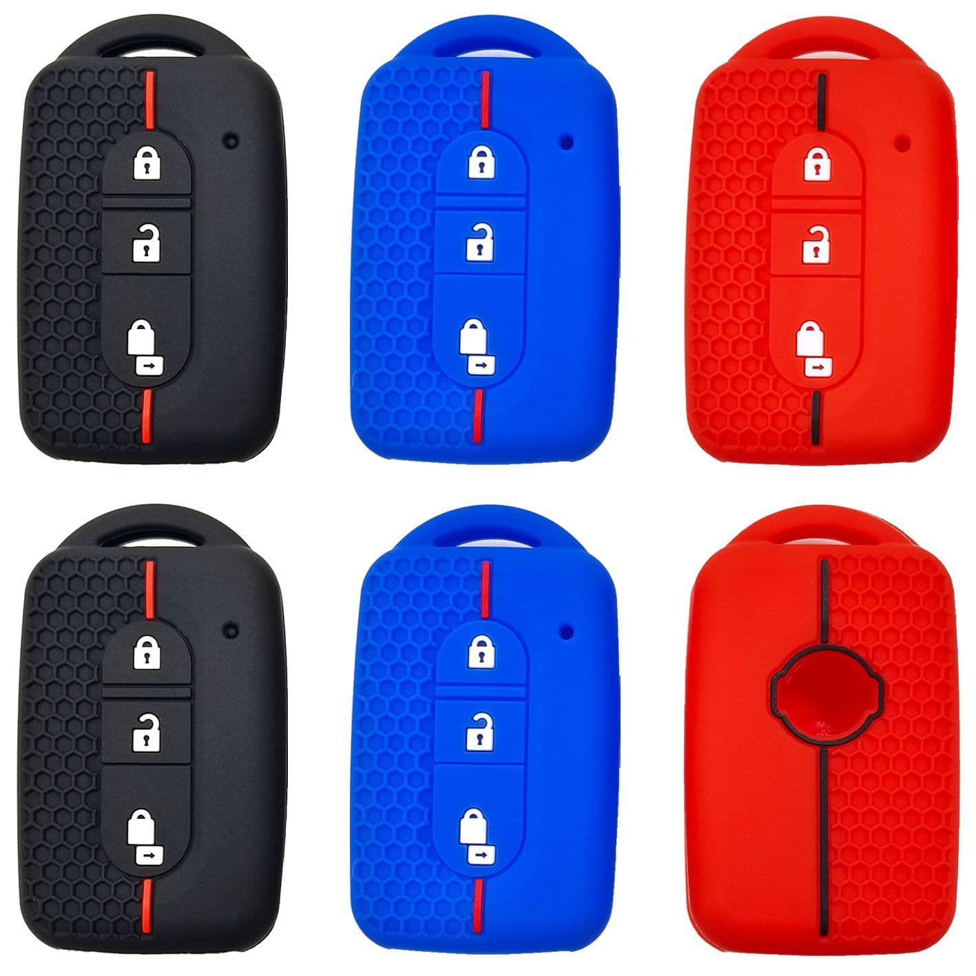 Compatible with Nissan Micra, Qashqai, X-Trail, Juke 2-Button Honeycomb Pattern Silicone Key Case Cover