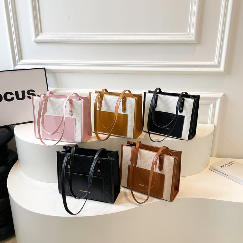 Large Bag Women's Handbag 2025 New Trendy Tote Bag for Work Commute Textured Shoulder Bag Cross-Border Wholesale