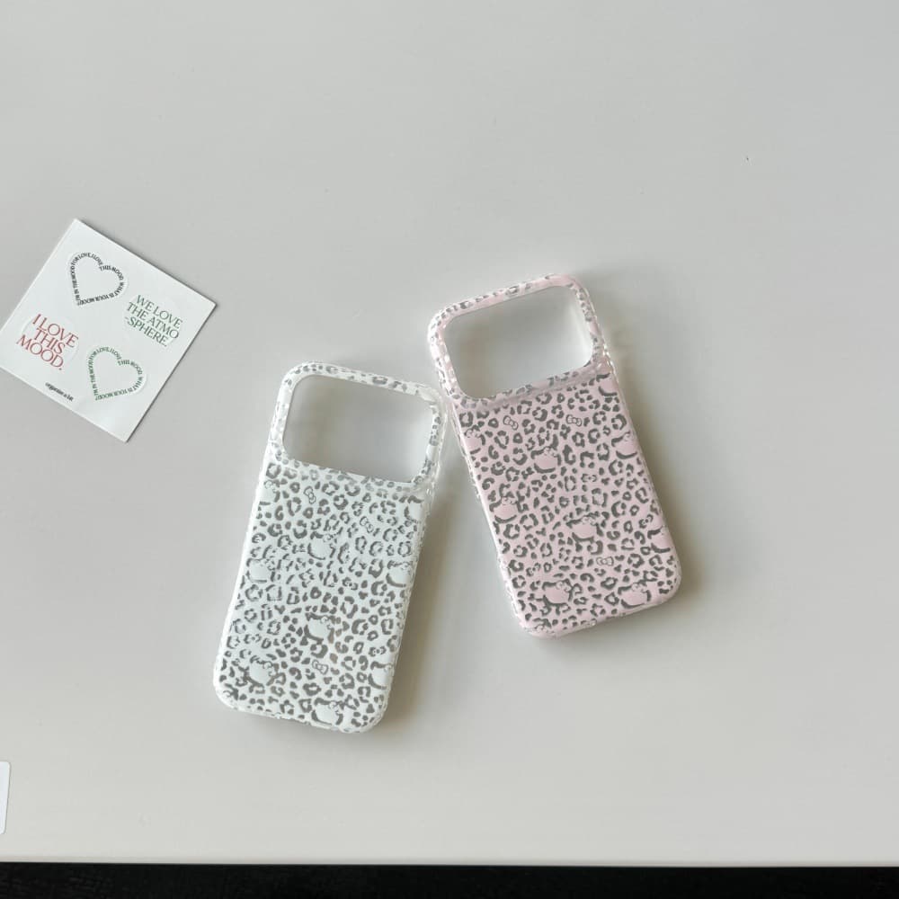 Compatible with Apple 17 PRO MAX Leopard Print Kitty Cat Phone Case iPhone 16 PRO Solid Color Cartoon Case 15 PRO