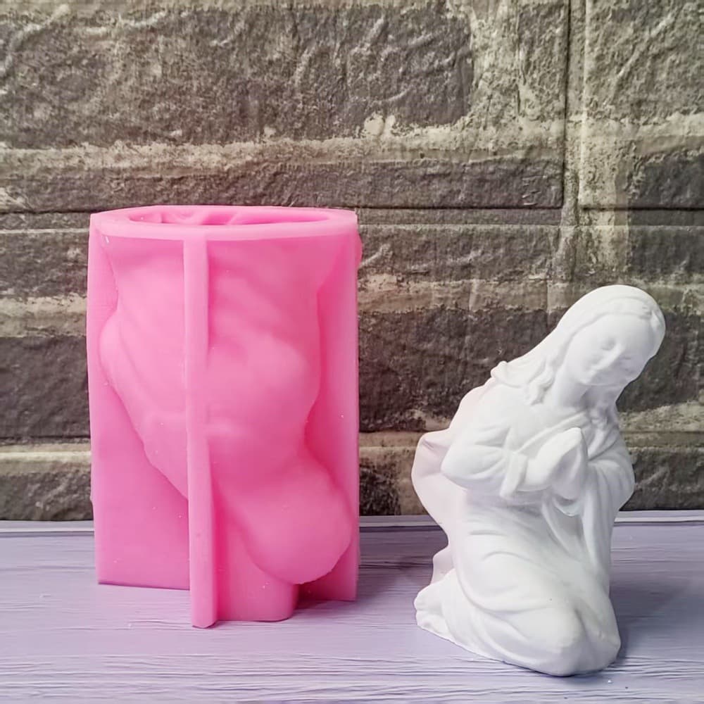 Nun ornaments mold ornaments candle plaster DIY plaster ornaments candlestick silicone mold W1016