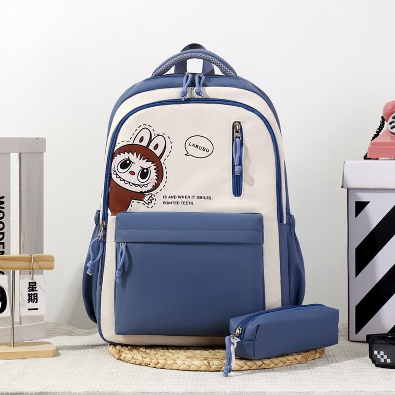 New Backpack for Primary and Middle School Students, Large Capacity Oxford Cloth Lightweight Trendy Lightweight Backpack
