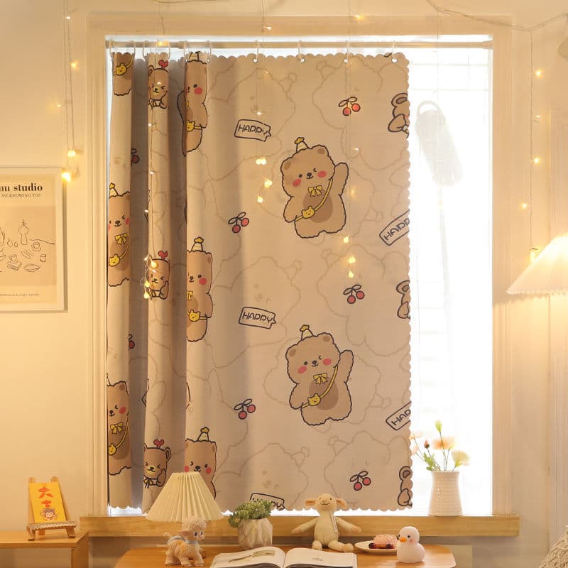 Adjustable Tension Rod Curtain for Small Windows, No-Drill Installation, Blackout Fabric, Self-Adhesive Complete Set for Rental Homes, Sunshade with Hook and Loop Fasteners
