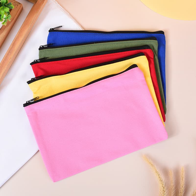 Custom Canvas Pencil Case for Students, Zipper Stationery Bag, Handheld Storage Cosmetic Pouch for Cross-Border Amazon