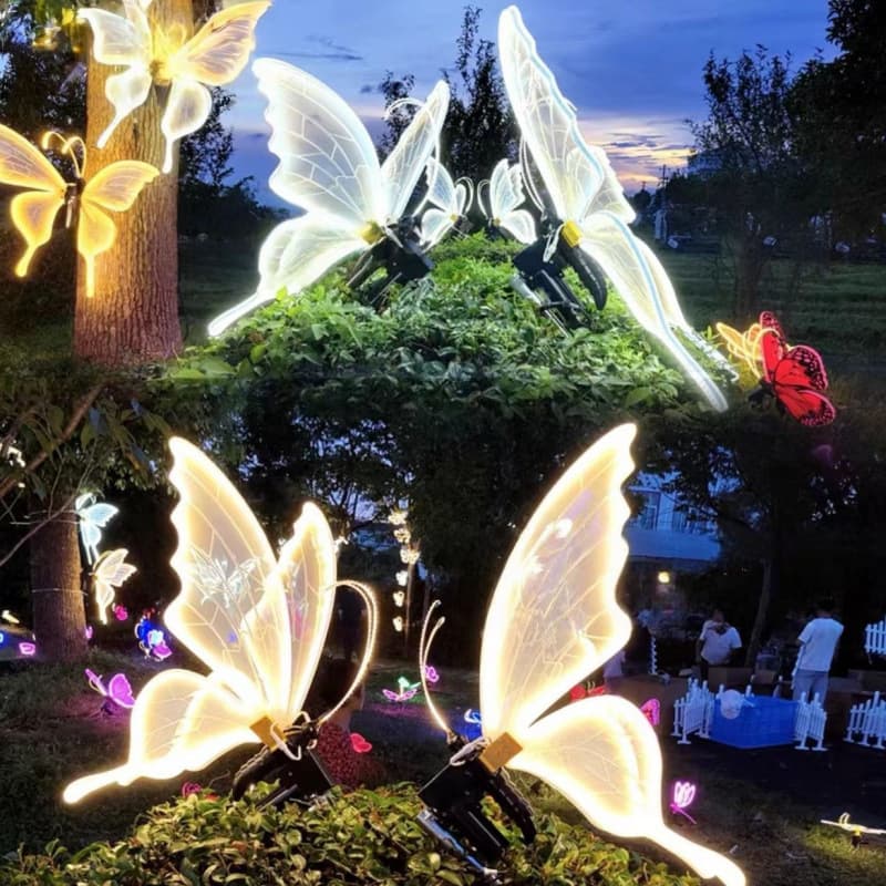 LED Outdoor Butterfly Light, Park Scenic Landscape Decoration, Insect Waterproof Dynamic Butterfly Light