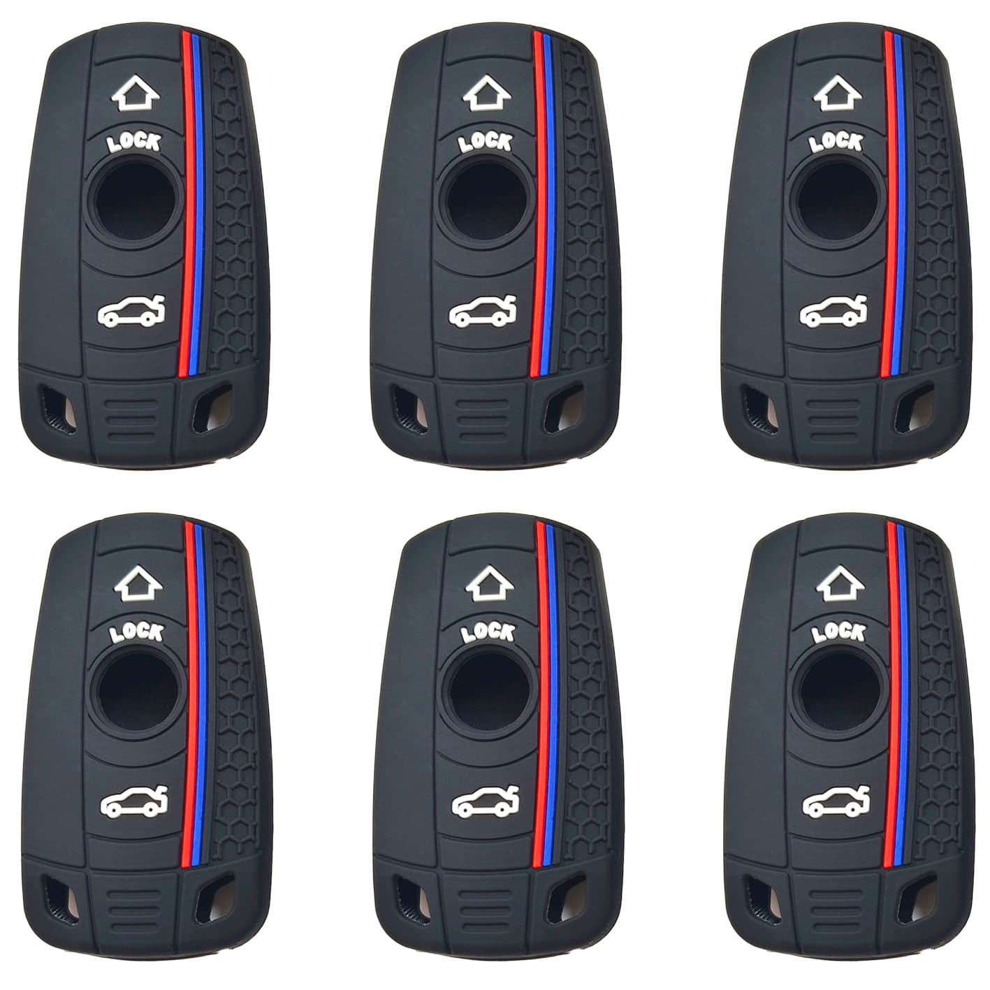 Silicone Smart Key Case with Dual Line Honeycomb Pattern for BMW Old 3 Series 5 Series 1 Series X1 X5 X6 E60 2-Button