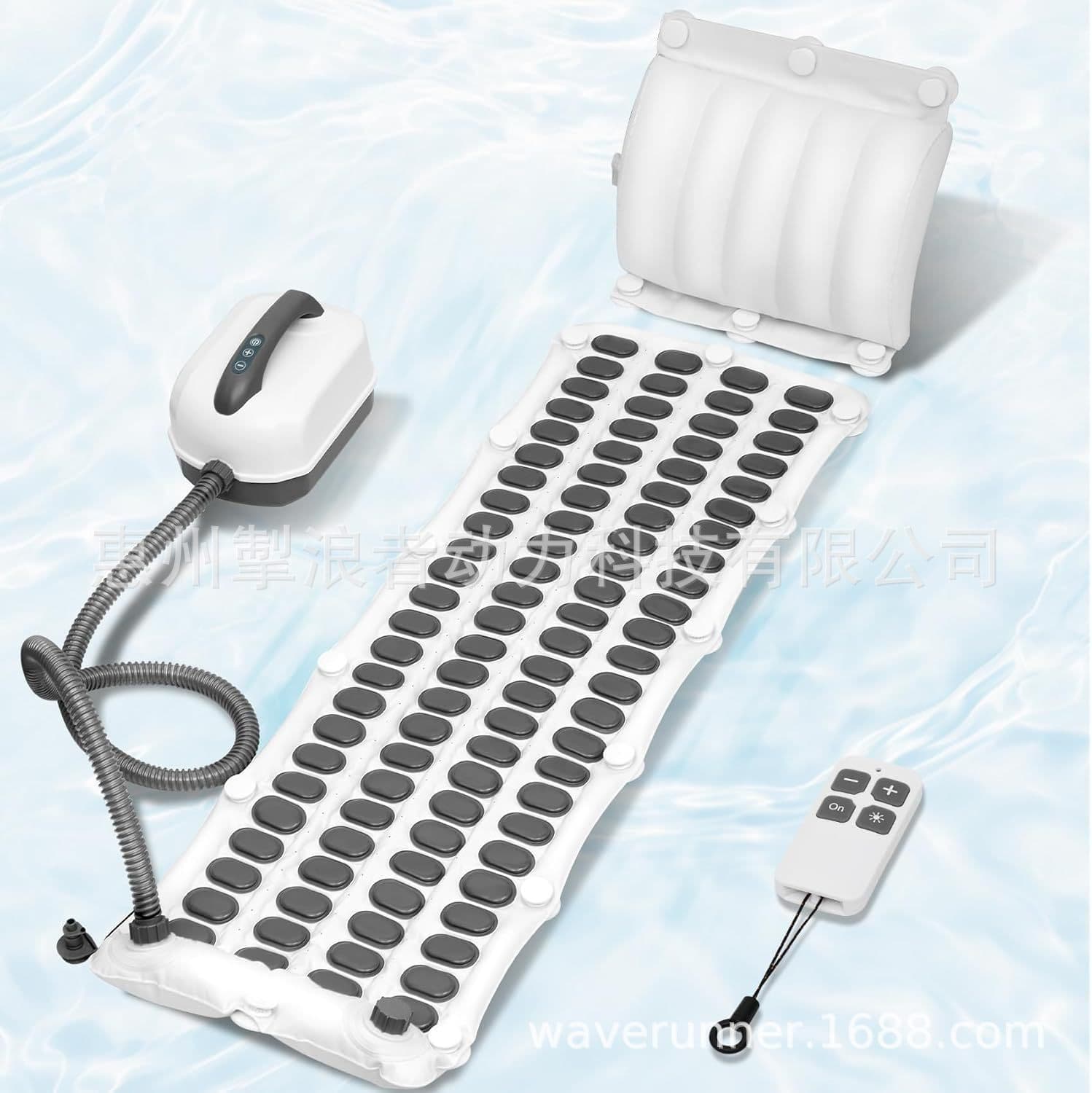 Portable Hydrotherapy Bubble Bath Massager: Full Body Waterproof Bubble Bath Mat with Remote Control and 6 Speed Settings