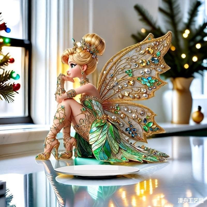 New Cross-border Flower Fairy Elf Acrylic Bedroom Living Room Home Desktop Ornament Assembly Prop Decoration