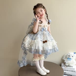 Girls Summer Dress 2026 New Style Kids Lolita Princess Dress Little Girl Birthday Party Gown