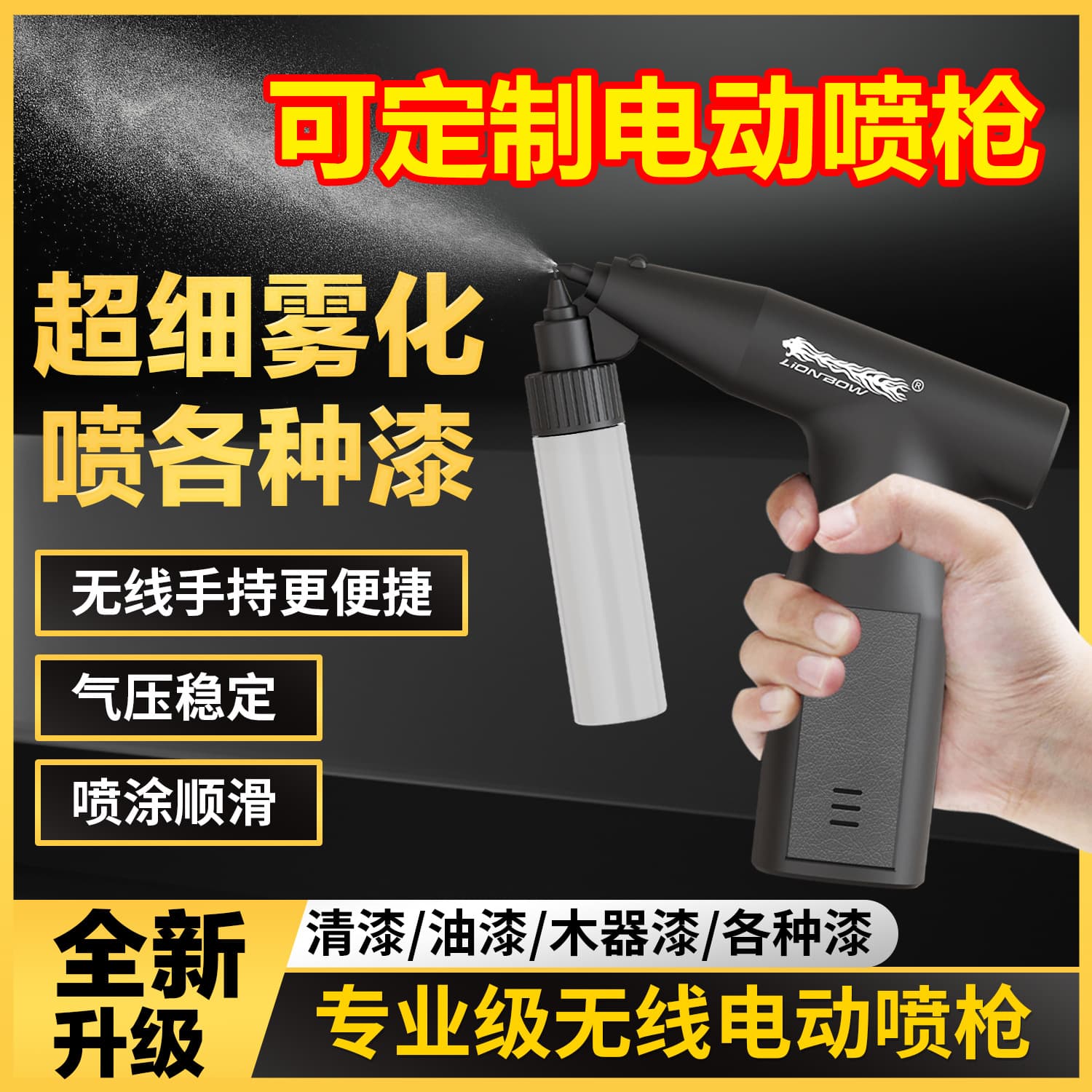 New upgraded electric spray gun with air pump set, includes air compressor, for charging car paint, interior, wheel, and liquid spraying.