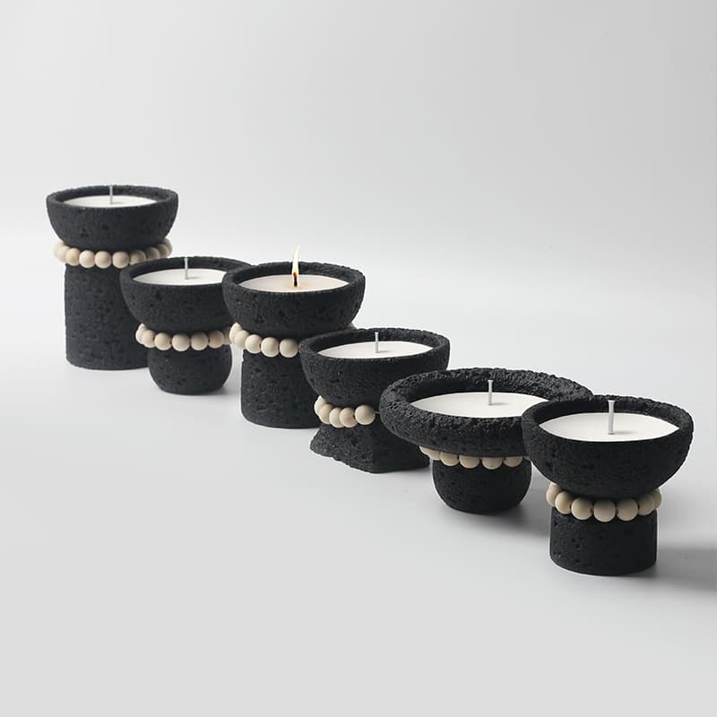 Nordic High-End Black Cement Aromatherapy Candle Indoor Home Decorative Craft Candle Holder Candle Ornament