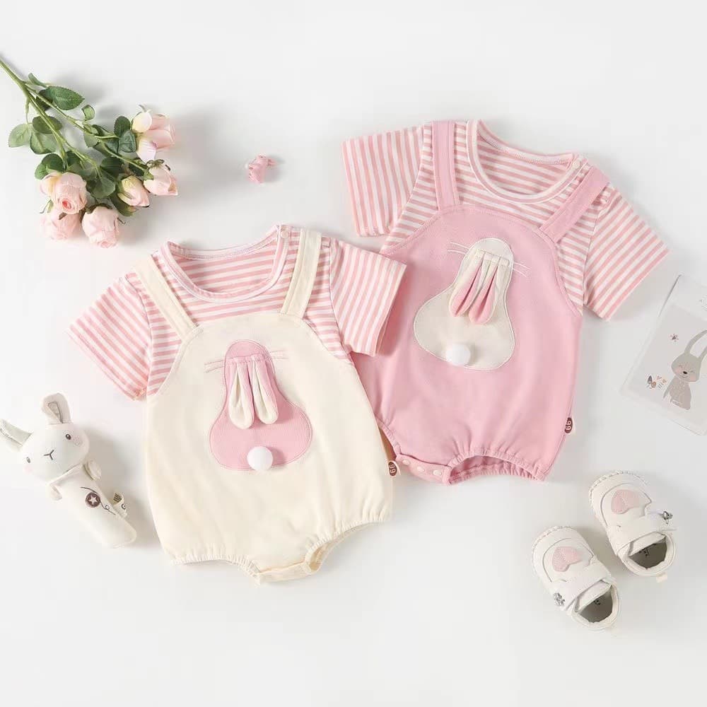 Baby Summer Thin Bodysuit, Adorable Romper for Newborn Girls, 1-Month & 100-Day Outfit, Baby Onesie
