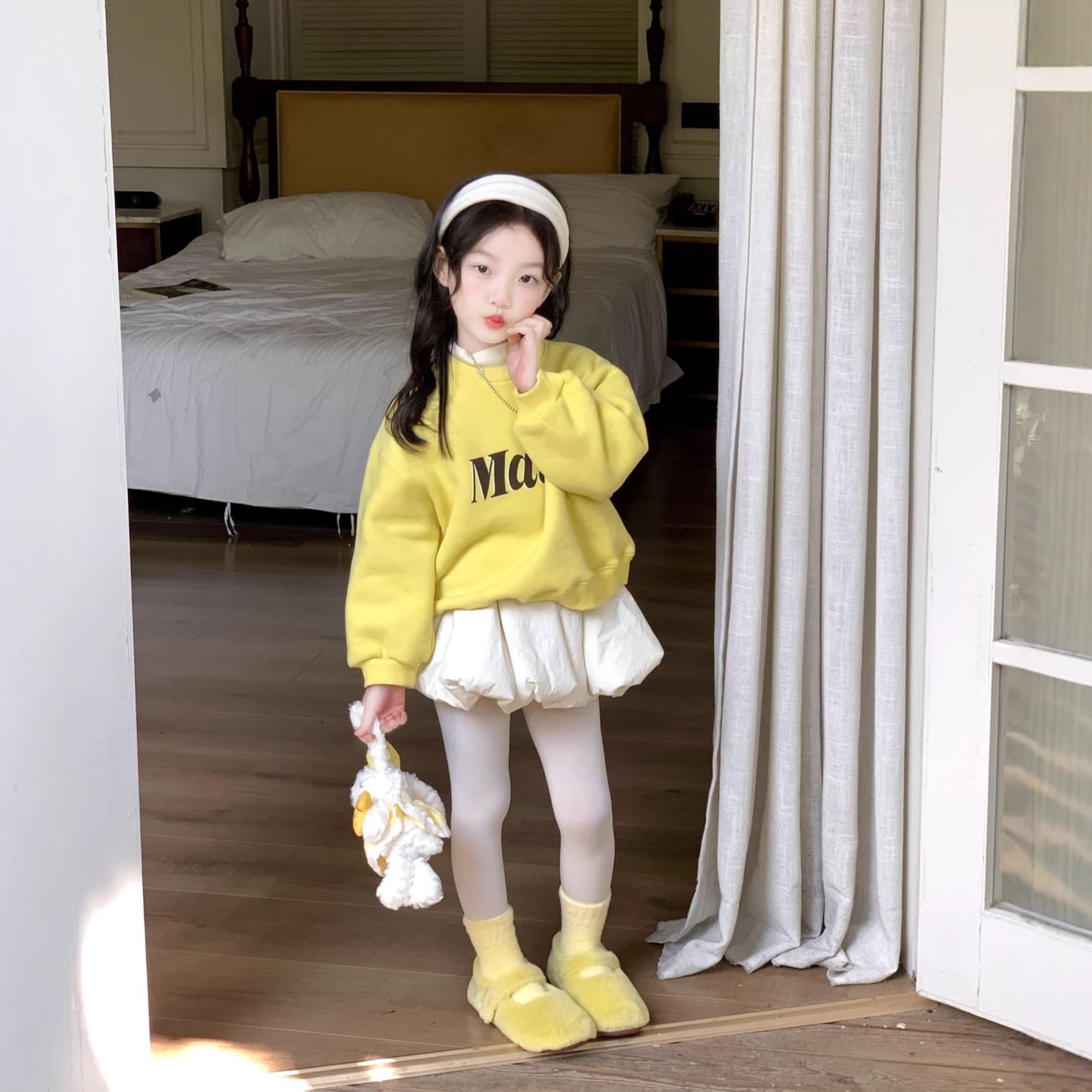 Girls' Sweatshirt 2025 Winter New Korean Style Fleece Casual Letter Print Sweatshirt Cross-Border Wholesale Drop Shipping