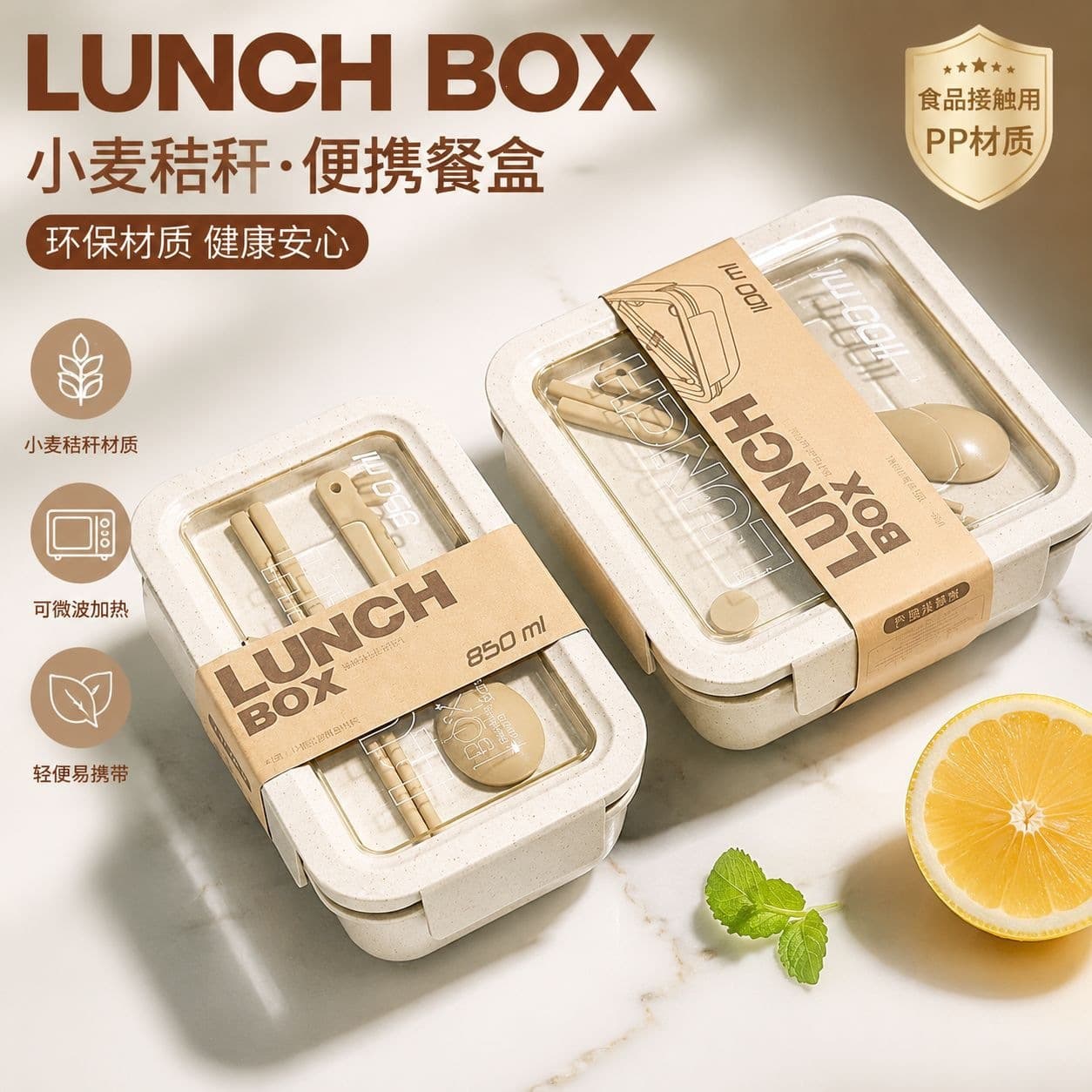 Microwave-Safe Bento Box for Office Workers, Women's Light Meal Fat-Loss Compartment Lunch Box, Student Lunchbox