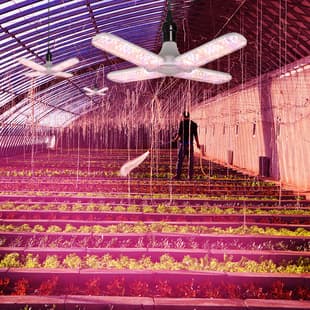 Cross-border Four-leaf Folding LED Plant Grow Light E27 Full Spectrum Purple Light for Flowers and Succulents