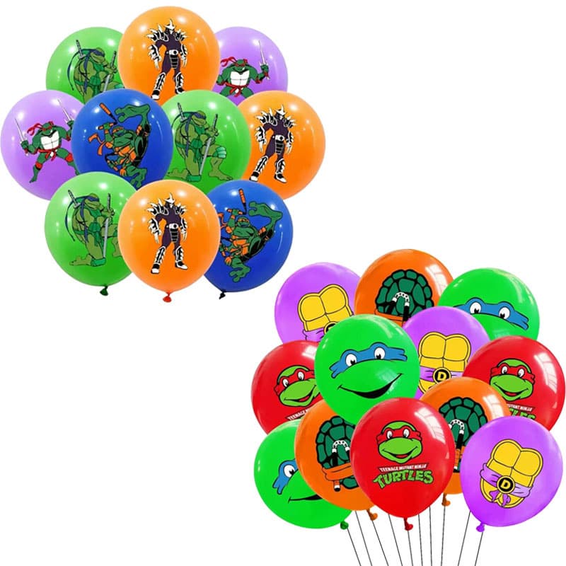 Cross-border 12-inch Teenage Mutant Ninja Turtles themed birthday party decoration mutant Ninja Turtles latex balloons