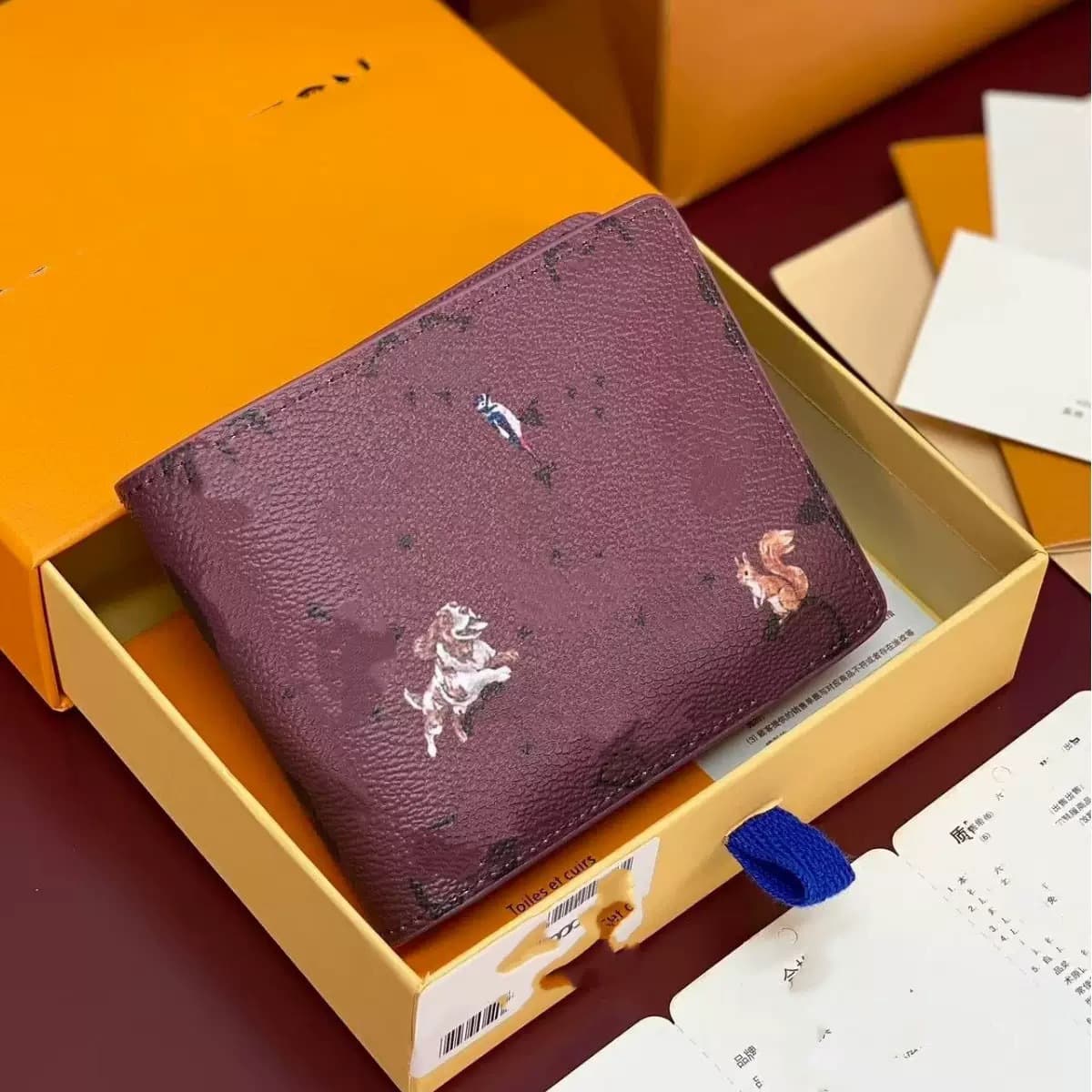 Original Top Grade 26 Year F Lv Wallet Men's and Women's Leather Card Holder Genuine Leather Short Clutch Bag