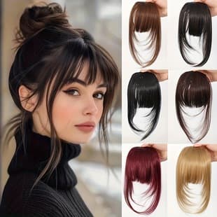 Bangs Wig for Women, Top Hair Patch to Cover Gray Hair, Fluffy Natural Forehead Seamless Layers, Sweet Cool Comic Hair Piece