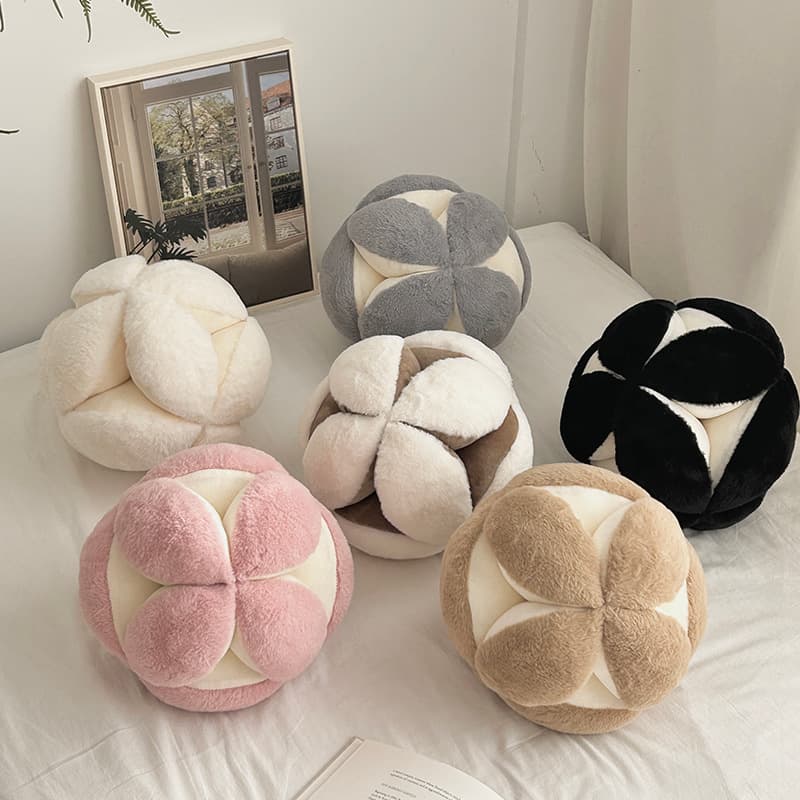Cross-border ins living room bedroom hydrangea home throw pillow cushion irregular spliced decorative pillow ball good luck charm