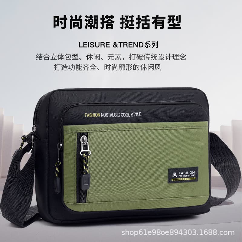 2025 New Fashion Casual Men's Waterproof Crossbody Bag Oxford Cloth Wallet Trendy Versatile Shoulder Bag
