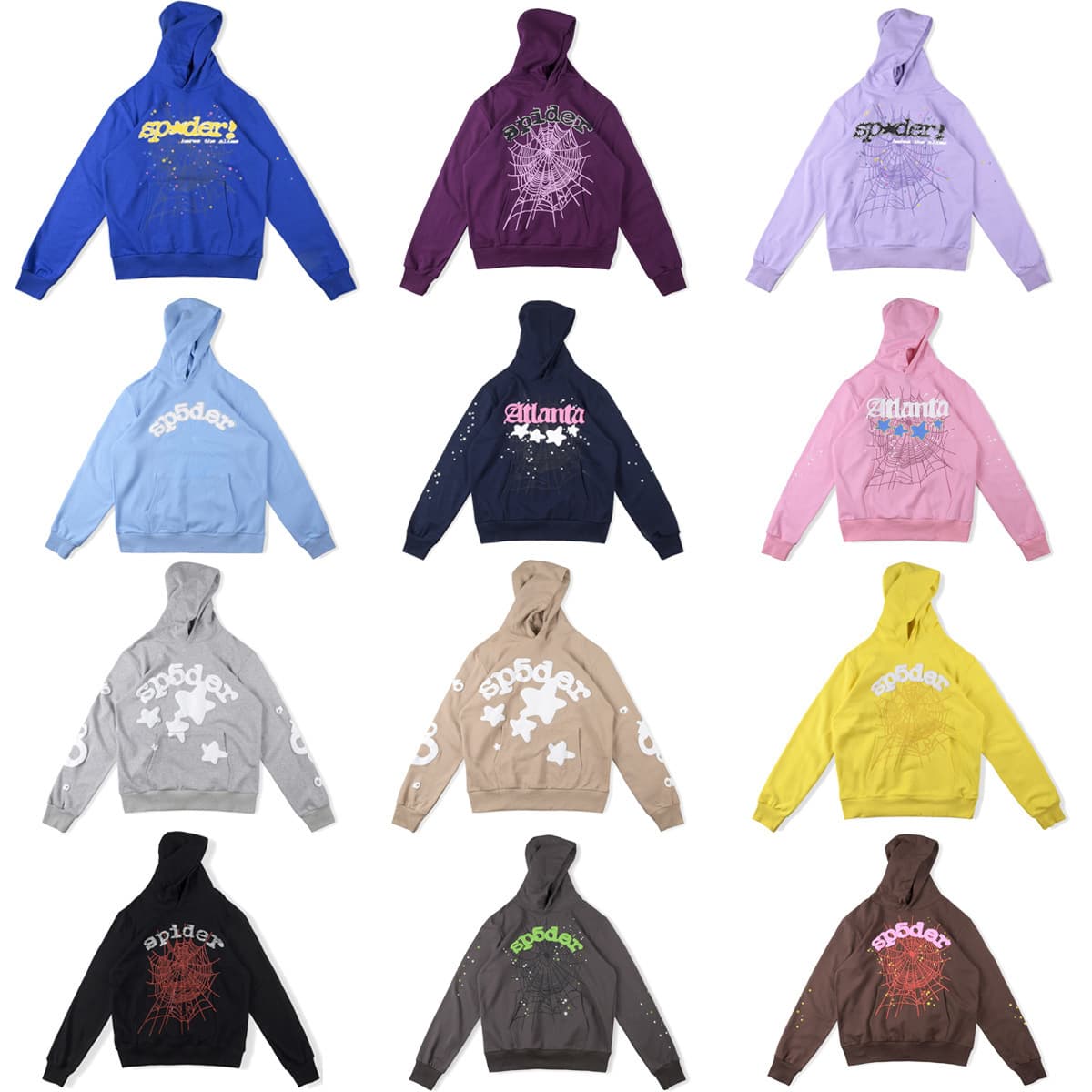 Real shot of trendy brand Spider555 heavy 450g fleece hoodie Sp5der high version sweatshirt