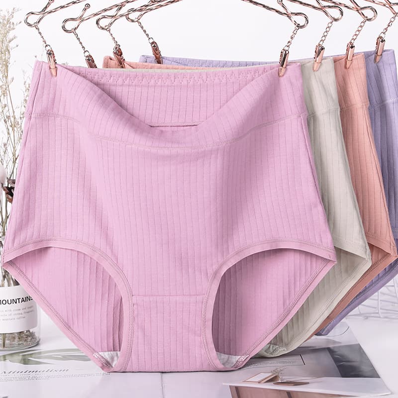 Plus Size Women's Cotton High-Waist Underwear for Middle-Aged and Elderly Ladies, 200 lbs, Mother's Shorts 4029#