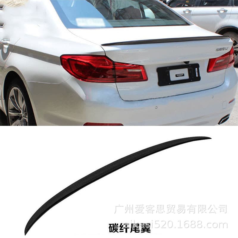Car Rear Trunk Spoiler Non-Drill Adhesive Soft Rubber Carbon Fiber Pattern Fixed Wind Spoiler Top Wing Decoration Universal