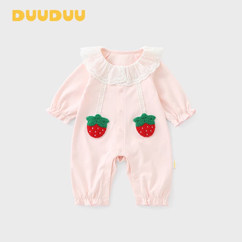 DUUDUU small-month-old female baby clothes 2026 spring style newborn bag fart clothes crawling clothes type a baby onesie