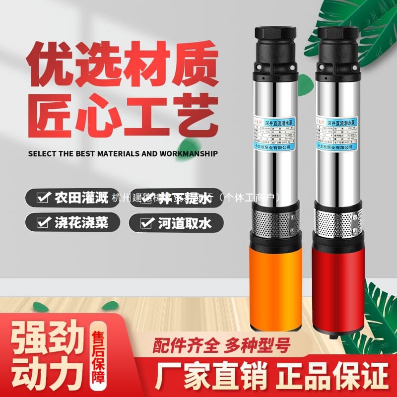 DC deep well submersible pump 48V60V72V electric vehicle people agricultural home use high head stainless steel water pump