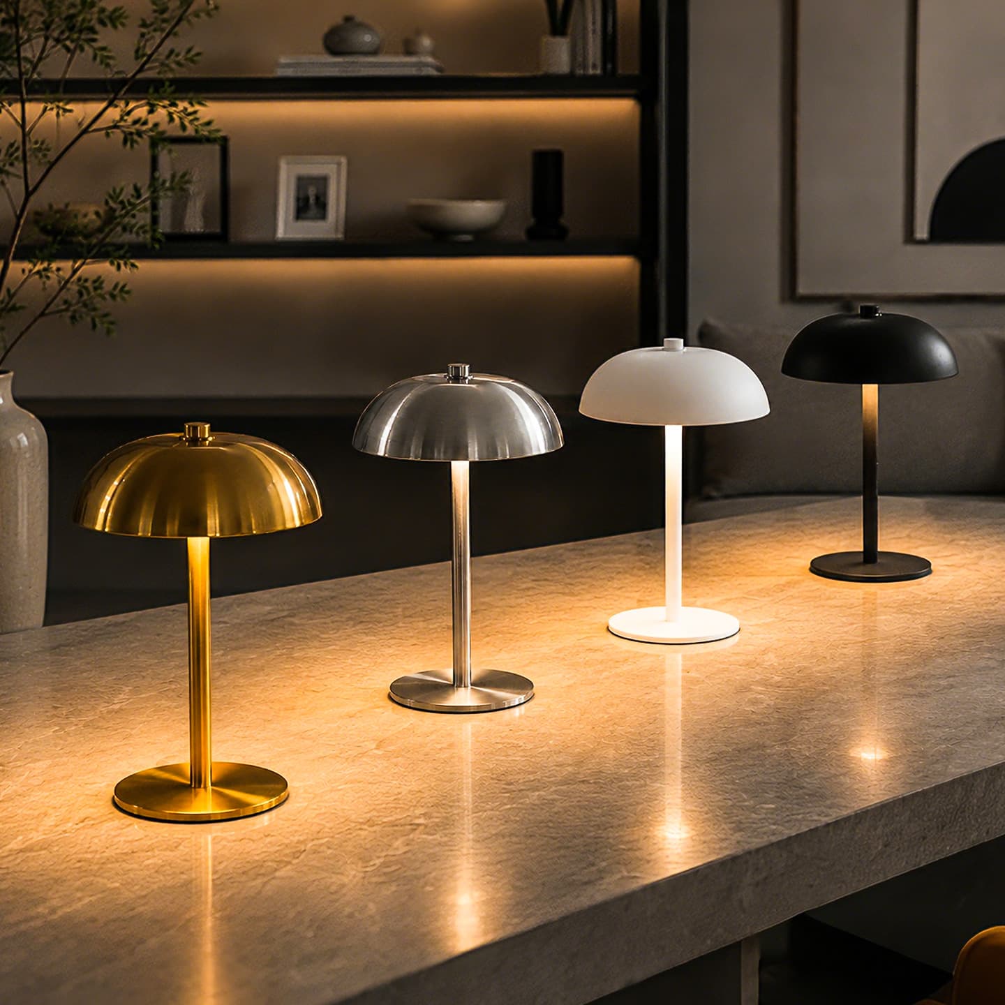 Cross-border Creative Mushroom Table Lamp USB Rechargeable Light Dimmable Hotel Bar Bedroom Bedside Ambient Night Light