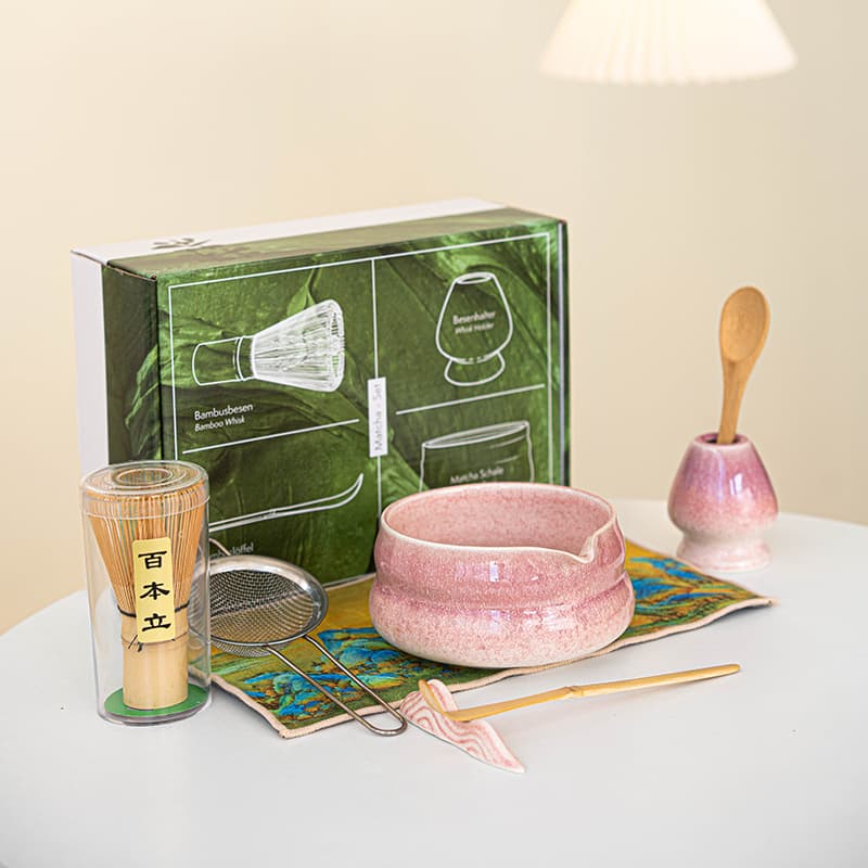 Matcha tea set, Japanese style high-looking set, ceramic matcha gift box, matcha bowl, cross-border souvenir, Baibenli